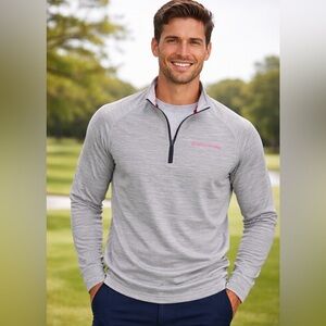 Vineyard Vines Performance Quarter Zip Pullover – Men’s Large Gray Athletic Top